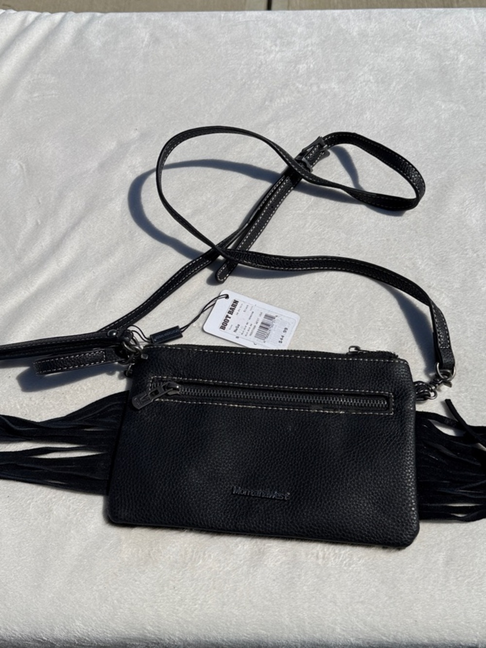 Montana West Fringe Crossbody Bag - Black and White